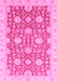 Machine Washable Oriental Pink Traditional Rug, wshabs4061pnk