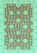 Machine Washable Oriental Turquoise Traditional Area Rugs, wshabs4061turq
