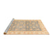 Sideview of Machine Washable Abstract Brown Gold Rug, wshabs4062