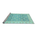 Sideview of Machine Washable Oriental Light Blue Traditional Rug, wshabs4062lblu