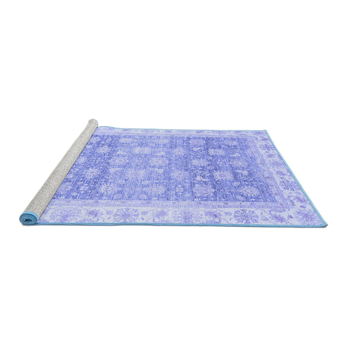 Sideview of Machine Washable Oriental Blue Traditional Rug, wshabs4062blu