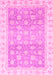 Machine Washable Oriental Pink Traditional Rug, wshabs4062pnk
