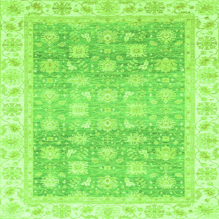 Square Machine Washable Oriental Green Traditional Area Rugs, wshabs4062grn