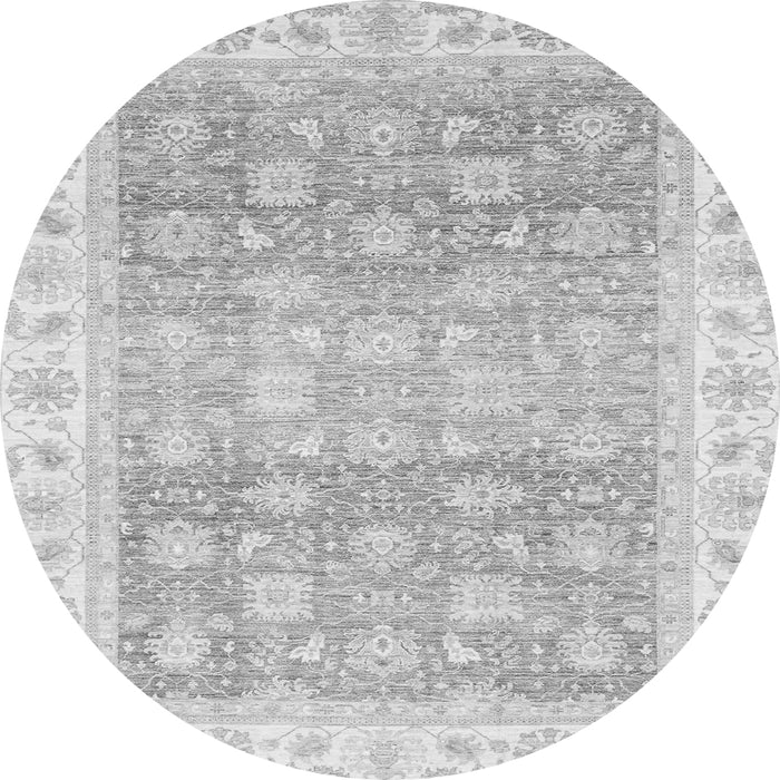 Round Oriental Gray Traditional Rug, abs4062gry