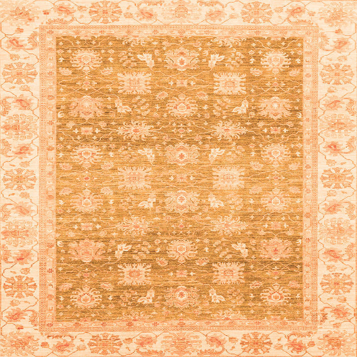 Square Oriental Orange Traditional Rug, abs4062org