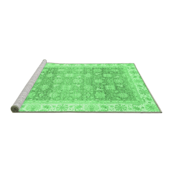 Sideview of Machine Washable Oriental Emerald Green Traditional Area Rugs, wshabs4062emgrn