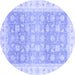 Round Oriental Blue Traditional Rug, abs4062blu