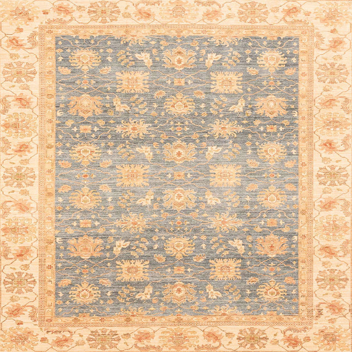 Square Abstract Brown Gold Oriental Rug, abs4062
