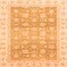 Square Machine Washable Oriental Orange Traditional Area Rugs, wshabs4062org