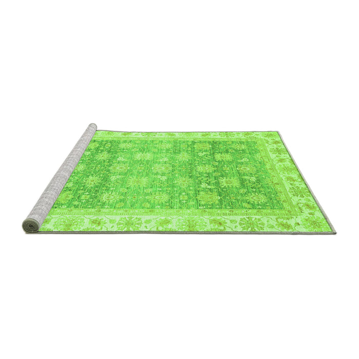 Sideview of Machine Washable Oriental Green Traditional Area Rugs, wshabs4062grn