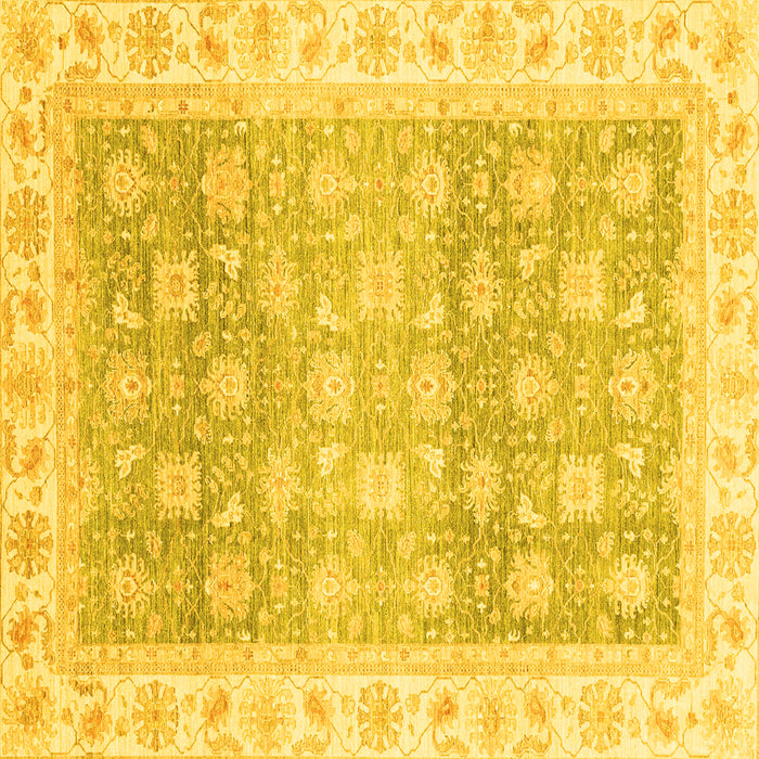 Square Oriental Yellow Traditional Rug, abs4062yw