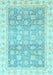 Machine Washable Oriental Light Blue Traditional Rug, wshabs4062lblu