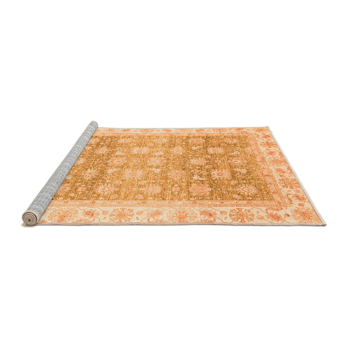 Sideview of Machine Washable Oriental Orange Traditional Area Rugs, wshabs4062org