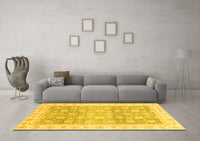 Machine Washable Oriental Yellow Traditional Rug, wshabs4062yw