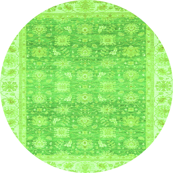 Round Oriental Green Traditional Rug, abs4062grn