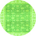 Round Oriental Green Traditional Rug, abs4062grn