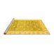 Sideview of Machine Washable Oriental Yellow Traditional Rug, wshabs4062yw