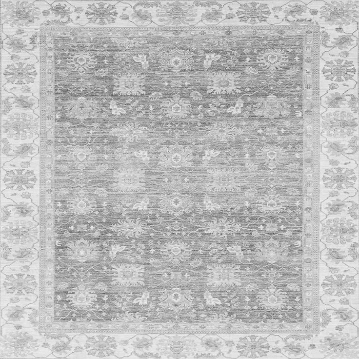 Square Machine Washable Oriental Gray Traditional Rug, wshabs4062gry