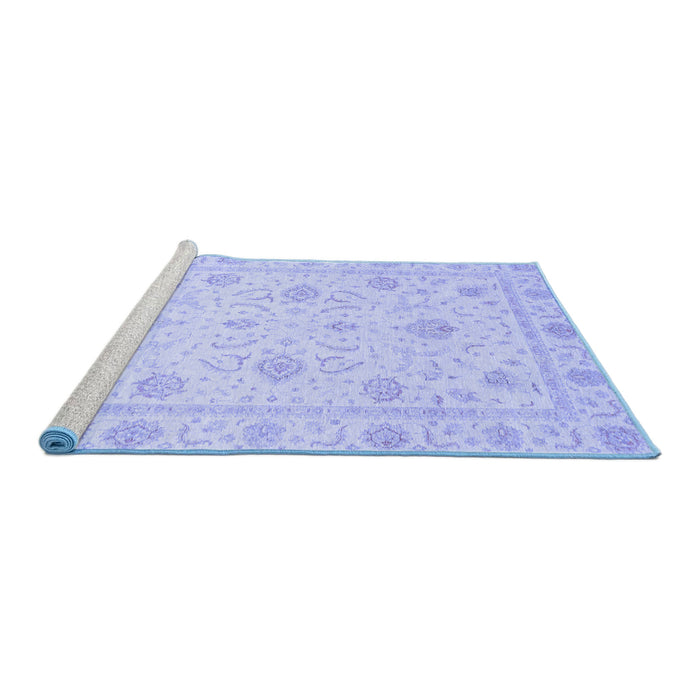 Sideview of Machine Washable Oriental Blue Traditional Rug, wshabs4063blu