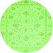 Round Oriental Green Traditional Rug, abs4063grn