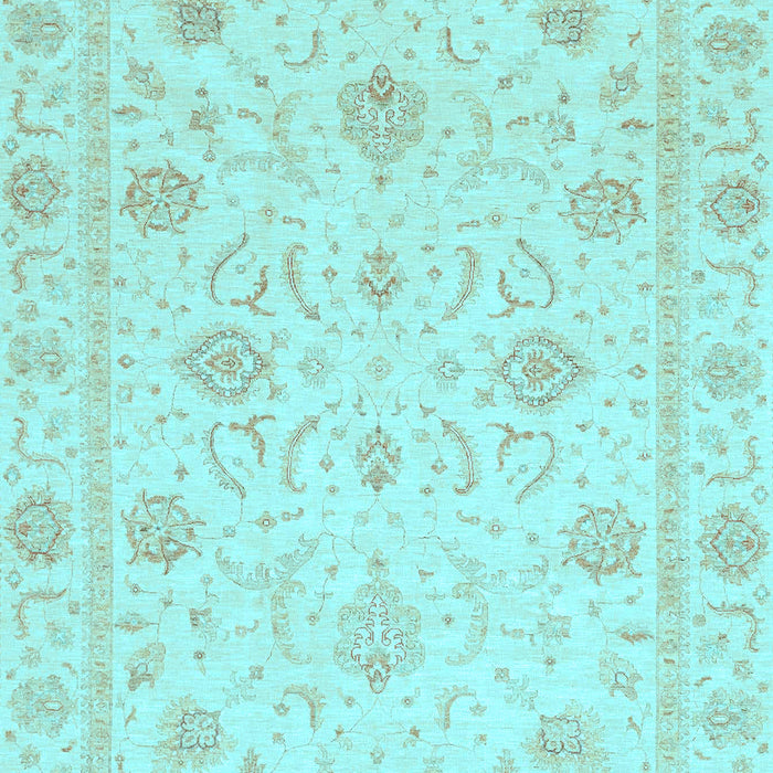 Machine Washable Oriental Light Blue Traditional Rug, wshabs4063lblu