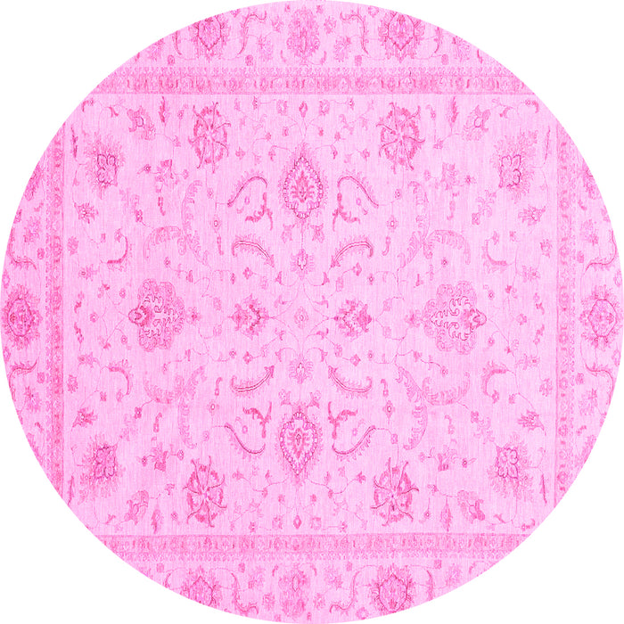 Round Oriental Pink Traditional Rug, abs4063pnk