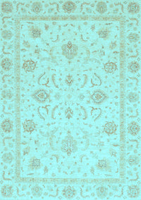 Oriental Light Blue Traditional Rug, abs4063lblu