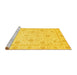 Sideview of Machine Washable Oriental Yellow Traditional Rug, wshabs4063yw