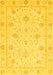 Machine Washable Oriental Yellow Traditional Rug, wshabs4063yw