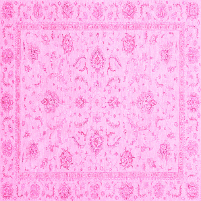 Square Machine Washable Oriental Pink Traditional Rug, wshabs4063pnk