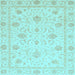 Square Oriental Light Blue Traditional Rug, abs4063lblu