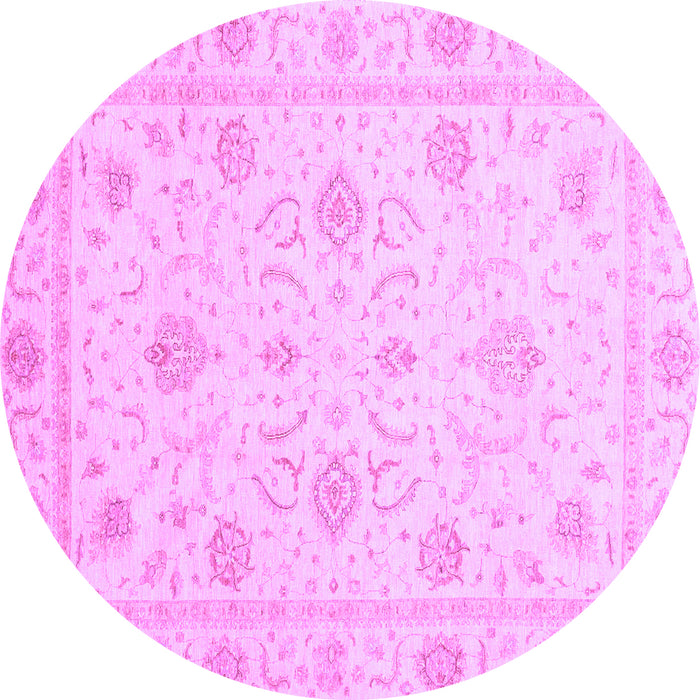Round Machine Washable Oriental Purple Traditional Area Rugs, wshabs4063pur