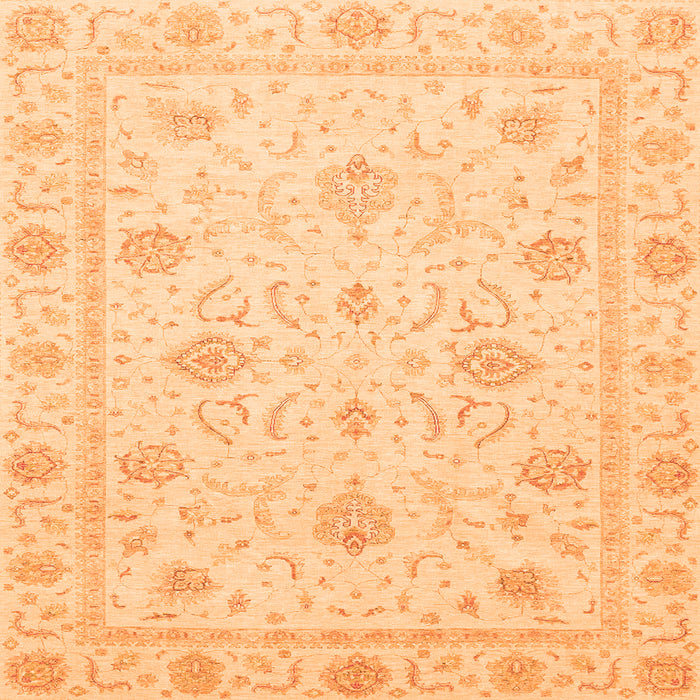 Square Oriental Orange Traditional Rug, abs4063org
