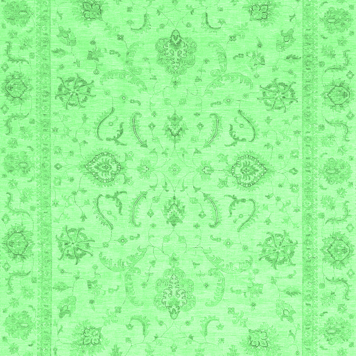 Machine Washable Oriental Emerald Green Traditional Area Rugs, wshabs4063emgrn