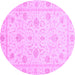 Round Oriental Purple Traditional Rug, abs4063pur