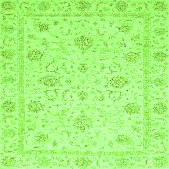 Square Machine Washable Oriental Green Traditional Area Rugs, wshabs4063grn
