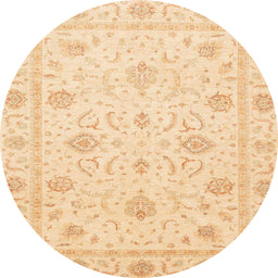 Round Machine Washable Abstract Brown Gold Rug, wshabs4063