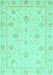 Machine Washable Oriental Turquoise Traditional Area Rugs, wshabs4063turq