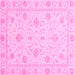 Square Oriental Pink Traditional Rug, abs4063pnk