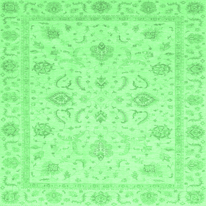 Square Oriental Emerald Green Traditional Rug, abs4063emgrn