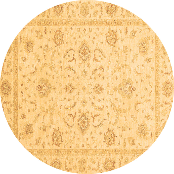 Round Oriental Brown Traditional Rug, abs4063brn