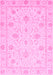 Machine Washable Oriental Pink Traditional Rug, wshabs4063pnk