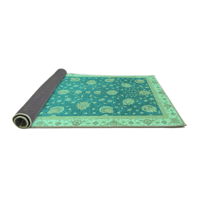 Sideview of Oriental Turquoise Traditional Rug, abs4064turq