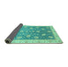 Sideview of Oriental Turquoise Traditional Rug, abs4064turq