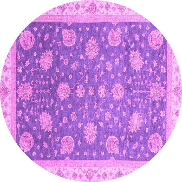 Round Machine Washable Oriental Purple Traditional Area Rugs, wshabs4064pur