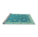 Sideview of Machine Washable Oriental Light Blue Traditional Rug, wshabs4064lblu