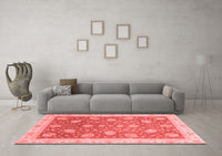 Machine Washable Oriental Red Traditional Rug, wshabs4064red