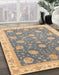 Abstract Yellow Oriental Rug in Family Room, abs4064