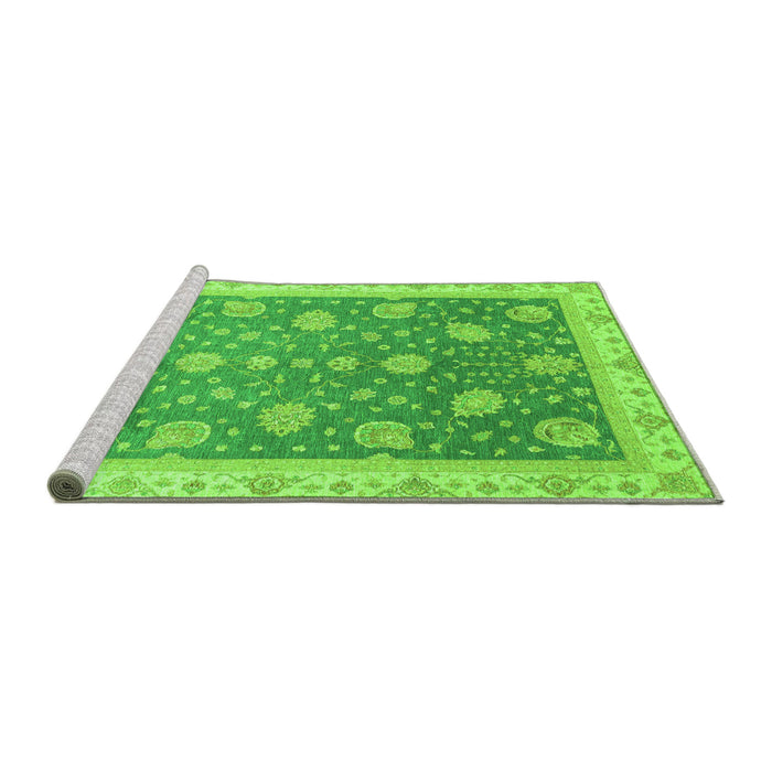 Sideview of Machine Washable Oriental Green Traditional Area Rugs, wshabs4064grn