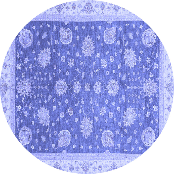 Round Oriental Blue Traditional Rug, abs4064blu